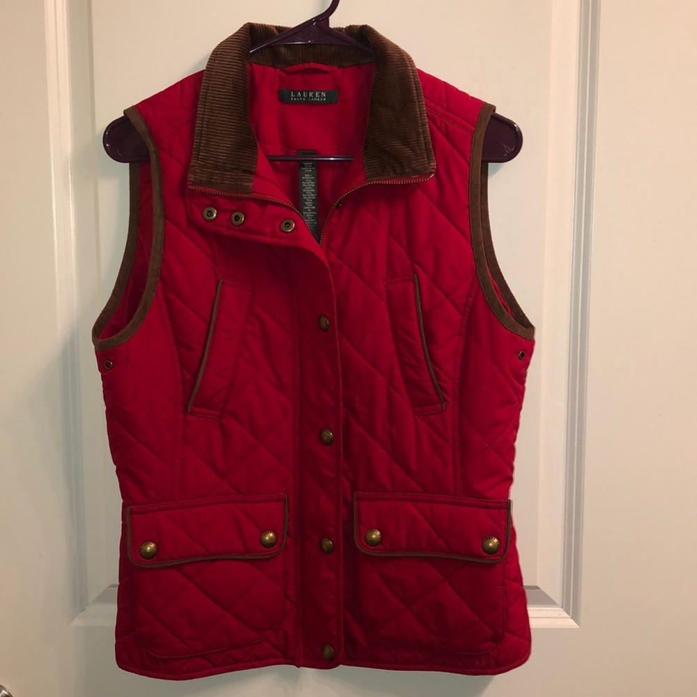 Red Vintage LAUREN by Ralph Lauren Vest - Picture 1 of 4
